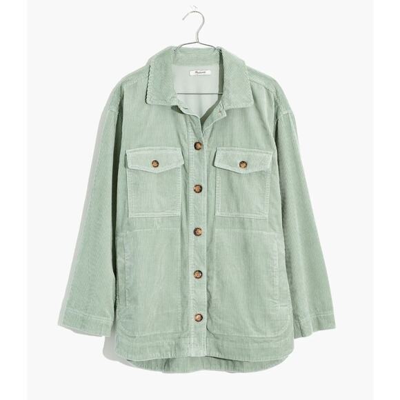 MADEWELL Corduroy Yorkway Shirt Jacket Sage Mist Sz L {3F24} - Picture 1 of 6